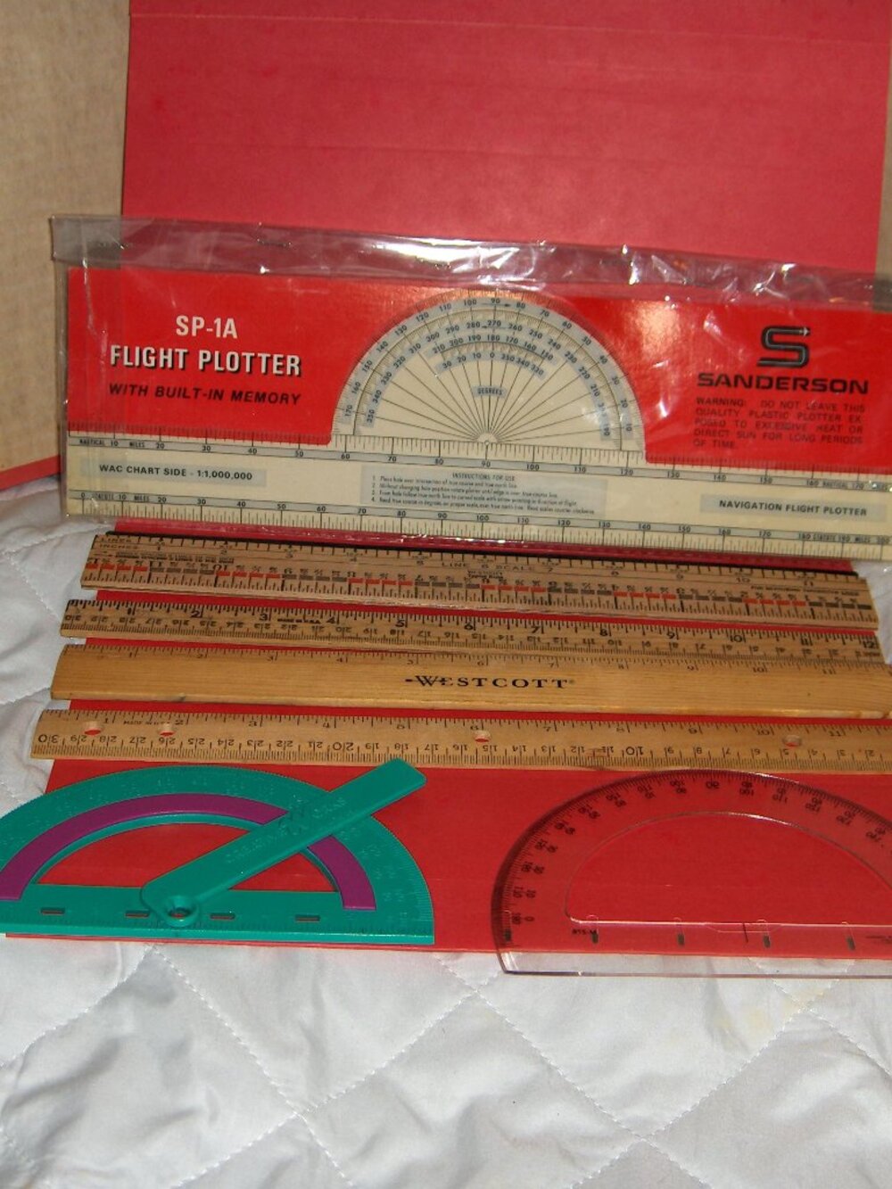 Vintage Wood Rulers, Flight Plotter, etc.